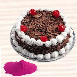 holi special cake with c...
